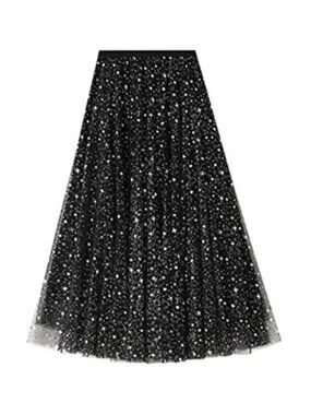 Femiserah Women's Long Rainbow A-Line Tutu Skirts Tiered Petticoat